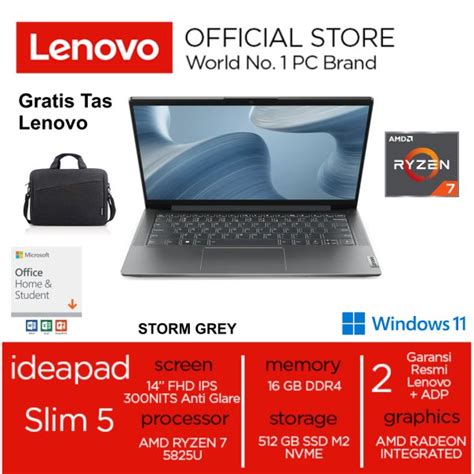 Jual Lenovo Ideapad Slim 5 64id 66id Amd Ryzen 7 5825u 16gb 512gb Ssd