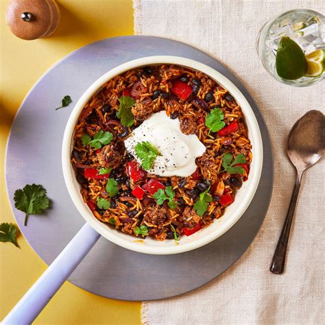 One Pot Mexican Beef Rice Beans Recipe Gousto