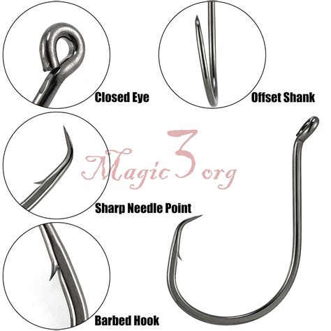 50pcs Fishing Offset Hooks Circle Hooks Sea Fishing Tackle Weedless