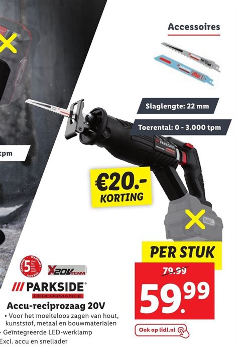 Parkside Accu Reciprozaag V Aanbieding Bij Lidl