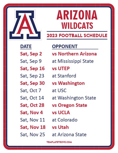 Arizona Football Schedule 2024 - Karee Marjory