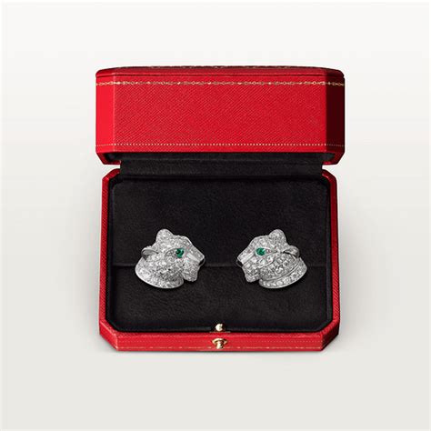 CRN8050700 - Panthère de Cartier earrings - White gold, diamonds ...