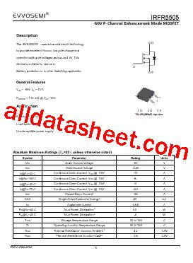 IRFR5505 Datasheet(PDF) - EVER SEMICONDUCTOR CO.,LIMITED