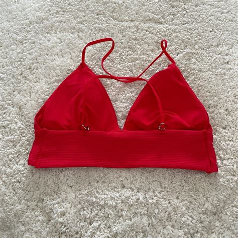 H M Women S Red Bikini And Tankini Tops Depop