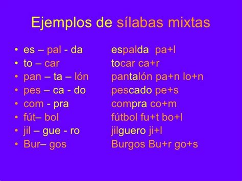 Sílabas Mixtas