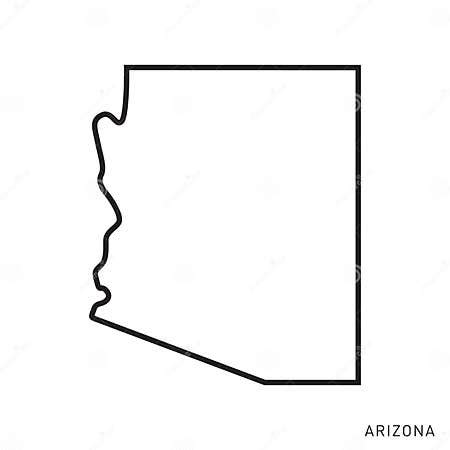 Arizona Map Outline Vector Design Template. Editable Stroke Stock ...