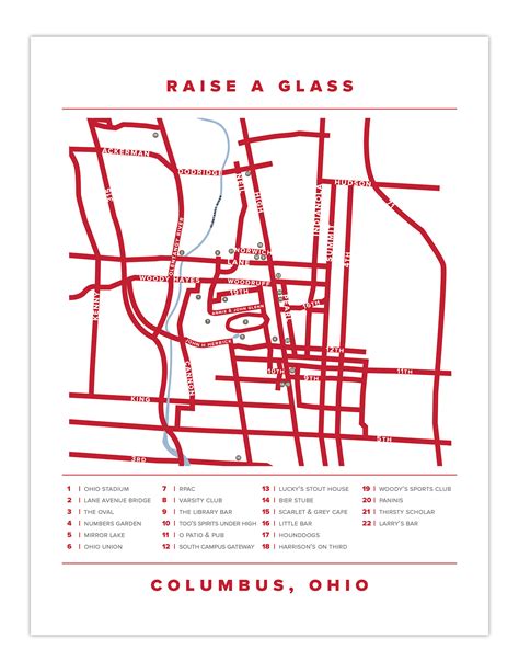 Columbus, Ohio Points of Interest Map on Behance