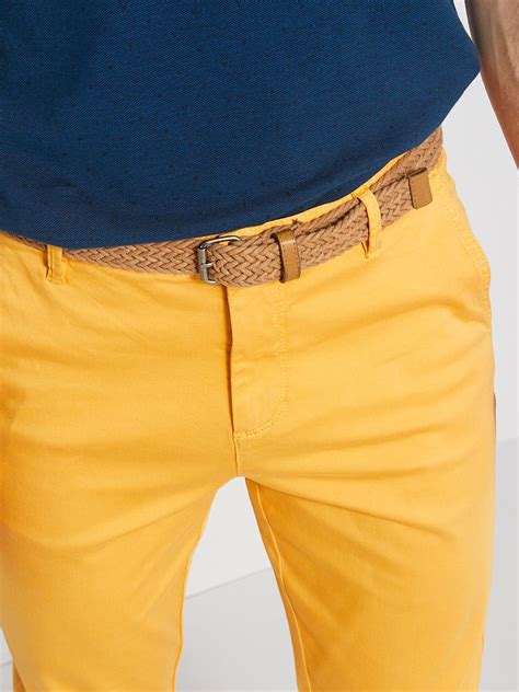 Pantal N Chino Slim Cintur N Amarillo Kiabi