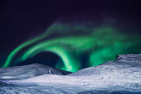 Biegunowa Arktyczna Północnych świateł Aurora Borealis Nieba Gwiazda W