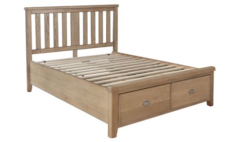 Ambassador Oak 5ft Kingsize Slatted Bed Frame With Drawers Dark Oak