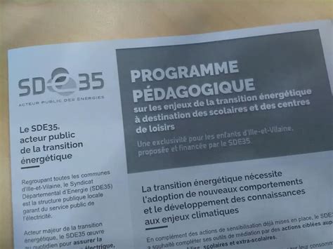 Un programme pédagogique de 2 ans avec le SDE 35 en partenariat avec