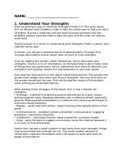 Strengthsfinder 1 Docx NAME 1 Understand Your Strengths Start By