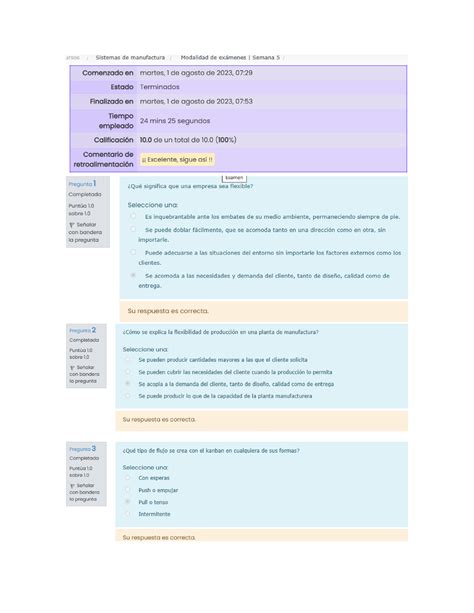 Sistemas De Manufactura Examen Semana Utel Studocu
