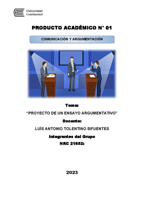 PA1 Comunicación y Argumentación PRODUCTO ACADÉMICO N 01 Tema