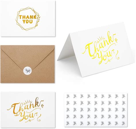 Amazon 120 Pack Thank You Cards With Kraft Envelopes Stickers