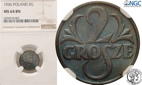 II RP 2 Grosze 1936 NGC MS 64 RB Archiwum Niemczyk Pl