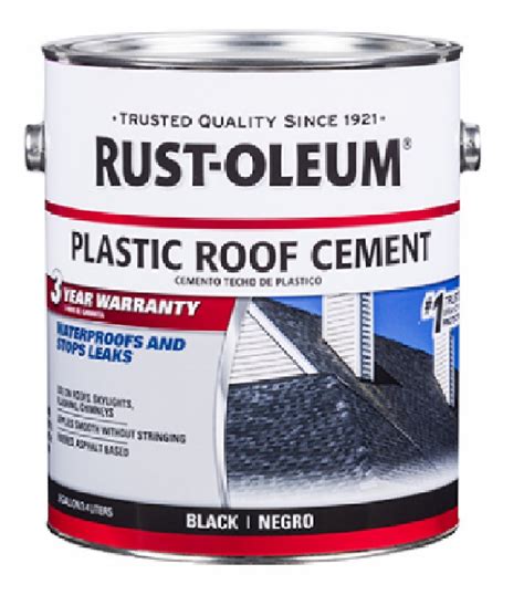 Rust Oleum 301899 Plastic Roof Cement Black Gallon Each