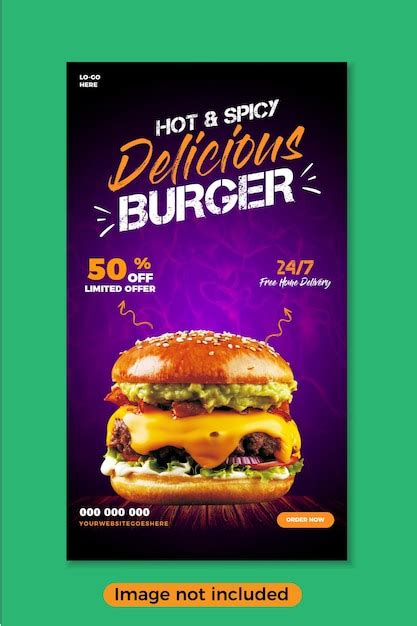 Premium Psd Free Psd Delicious Burger And Food Menu Instagram And