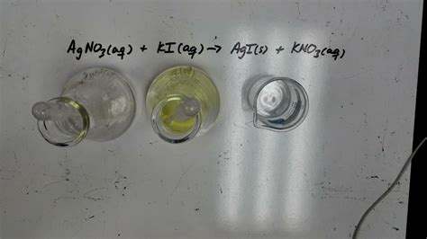 Silver Nitrate And Potassium Iodide Reaction Youtube