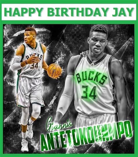 Giannis Antetokounmpo Milwaukee Bucks Edible Cake Topper Happy 6th