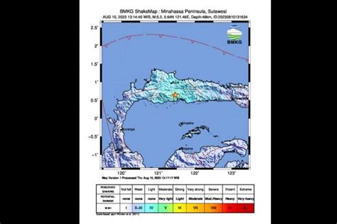 gempa magnitudo  guncang tenggara buol sulawesi tengah antara news