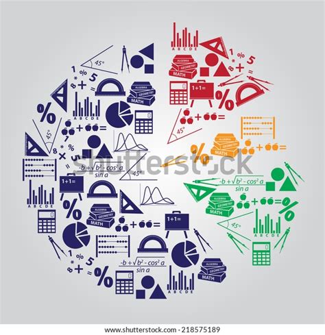 Math Mathematics Theme Icons Set Like Stock Vector Royalty Free