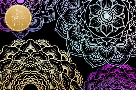 Mandala Clipart in Blue & Gold | Clip art, Graphic design company, Mandala