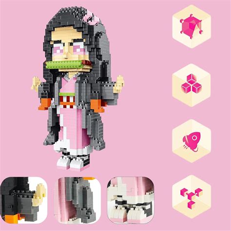 Sefwesrig Anime Demon Slayer Figure Building Block Set Micro Kamado Nezuko Anime Figure