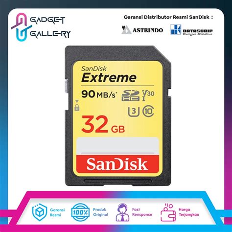 Jual Sandisk Extreme Sd Card 32gb Sdhc Uhs I 4k U3 Up To 100mbps