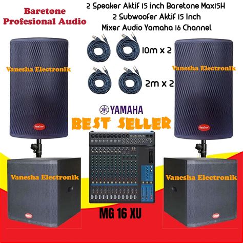 Jual Paket Soundsystem Speaker Aktif 15 Inch MAX15H Subwoofer Aktif 15