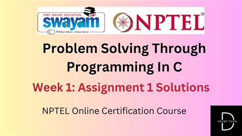 Problem Solving Through Programming In C IIT Kharagpur Week 1