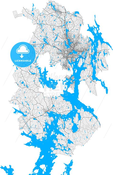 Jyväskylä, Finland, high resolution vector map - HEBSTREITS