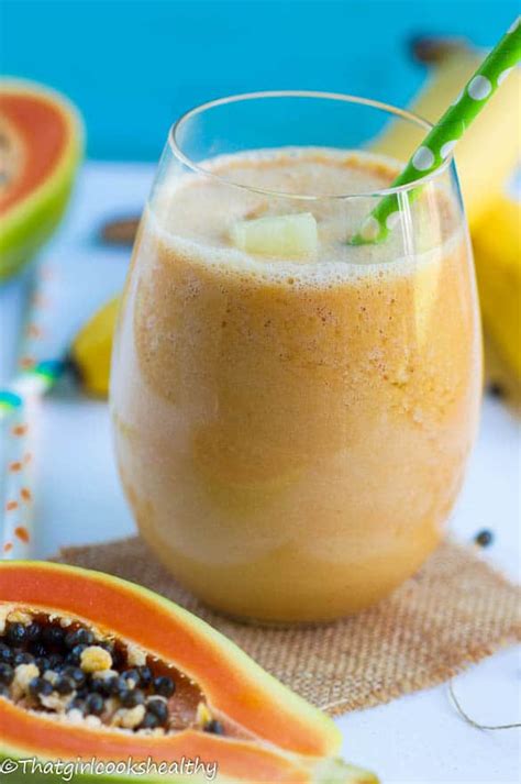 Pineapple Papaya Banana Smoothie That Girl Cooks Healthy