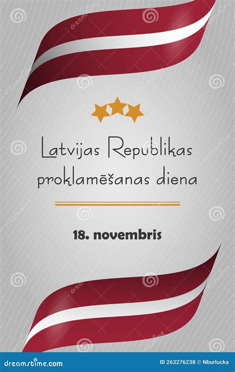 Beautiful Solemn Independence Day 18 November In Latvia Greeting Card With Latvian Flag In