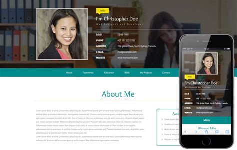 Personal Profile Template Design Najma Saunders