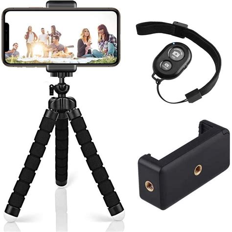 Emlimny Phone Tripod, Flexible Tripod for iPhone and Android Cell Phone ...