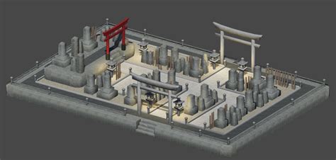 3d Model Japanese Graveyard Vr Ar Low Poly Cgtrader