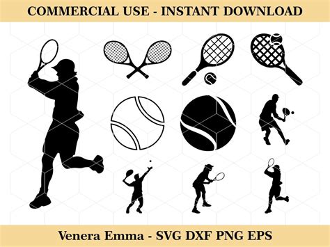 Tennis SVG Bundle Tennis Racket Cricut Sports Bundle Vectorency