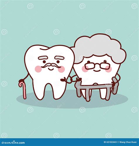 Happy Cartoon Old Tooth Vector Illustration | CartoonDealer.com #66088492