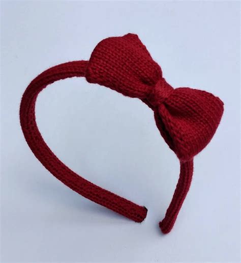 Tiara De Trico Infantil - Tiara infantil laço tricô - vermelha | Elo7 Produtos Especiais