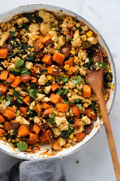 Chipotle Tofu And Sweet Potato Skillet Dietitian Debbie Dishes