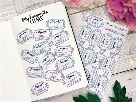 Movie Ticket Tracker Stickers Decorative & Functional - Etsy