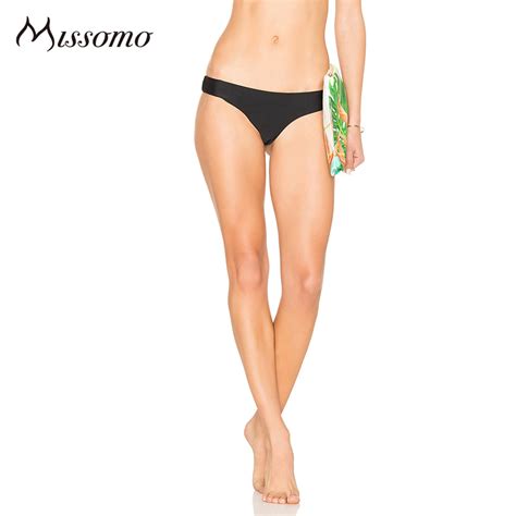 Missomo Fashion Solid Sexy Black Bikini Panties Women Low Rise Soft Casual Beach Briefs Female