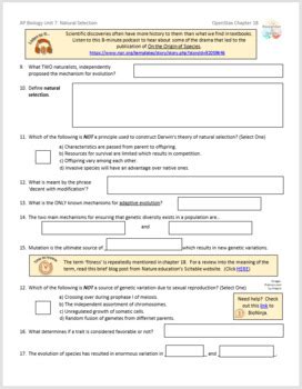 Reading Guide To OpenStax Biology For AP Courses Chapter 18 Unit 7 Of CED