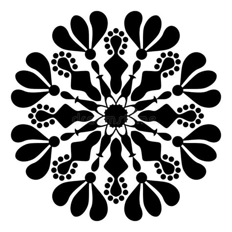 Svartvita Mandala Vector Illustration Vektor Illustrationer