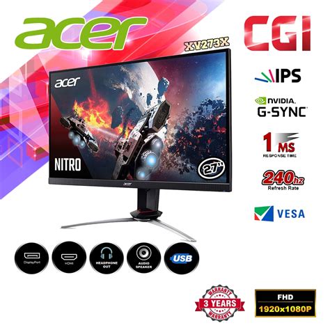 Acer 27 Nitro XV273 X 240Hz 1ms G Sync IPS Gaming Monitor XV273X