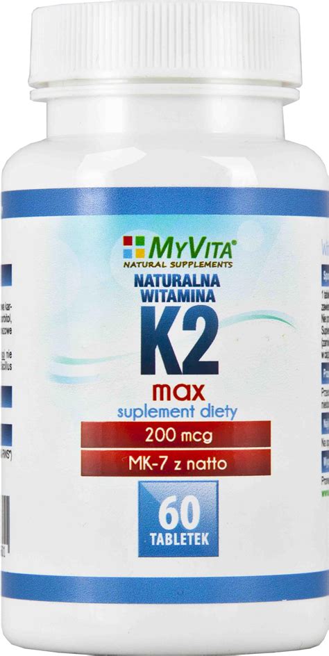 Tabletki Myvita Naturalna Witamina K Mk Max Mcg Szt