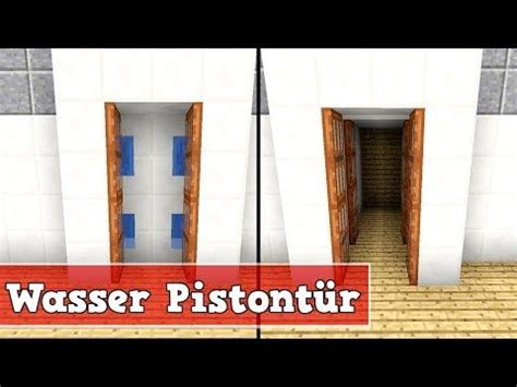 Wie baut man eine Piston Tür mit Wasser in Minecraft Minecraft Piston