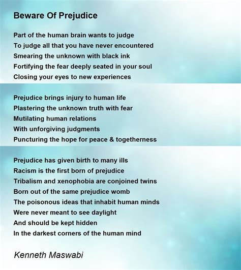 Best Prejudice Poems