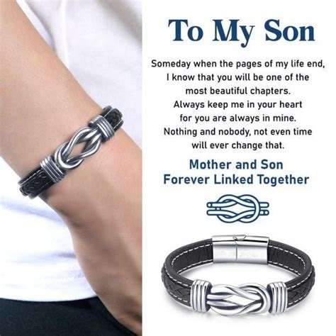 To My Son Bracelet Mother And Son Forever Linked Together Braided